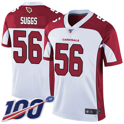 Arizona Cardinals Limited White Men Terrell Suggs Road Jersey NFL Football #56 100th Season Vapor Untouchable